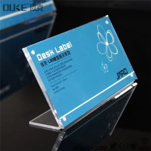Dryloyw Arwyddion Plastig Bach Stand Acrylig Deiliaid Arddangos Acrylig Taflen Holder