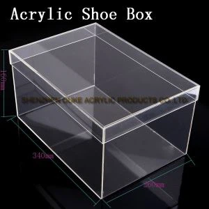 Ffatri Custom Custom Acrylic Arddangos Achos Gwneud Blwch Plexiglass Ar gyfer Esgidiau