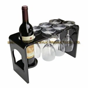 Gwneuthurwr Black Black Rack Wine Rack Gwin Unigryw Tabl Acrylig