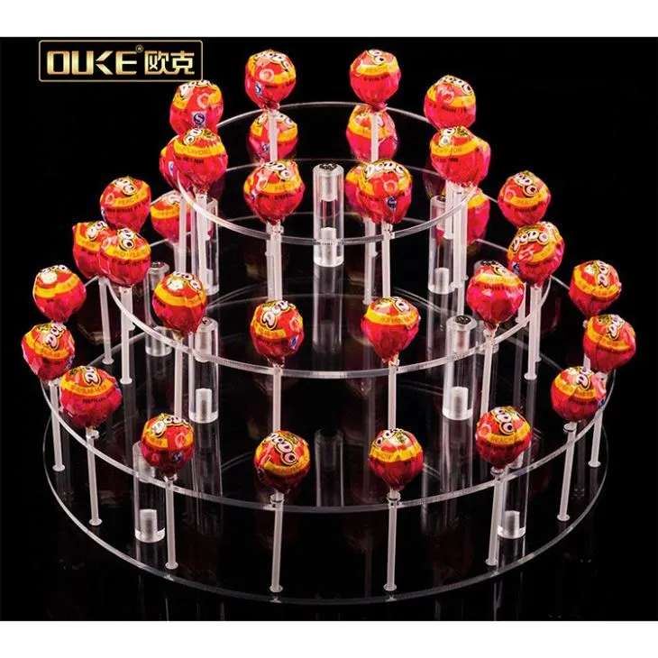 Acrylic Round 3 Tier Acrylic Cake Pop Stand